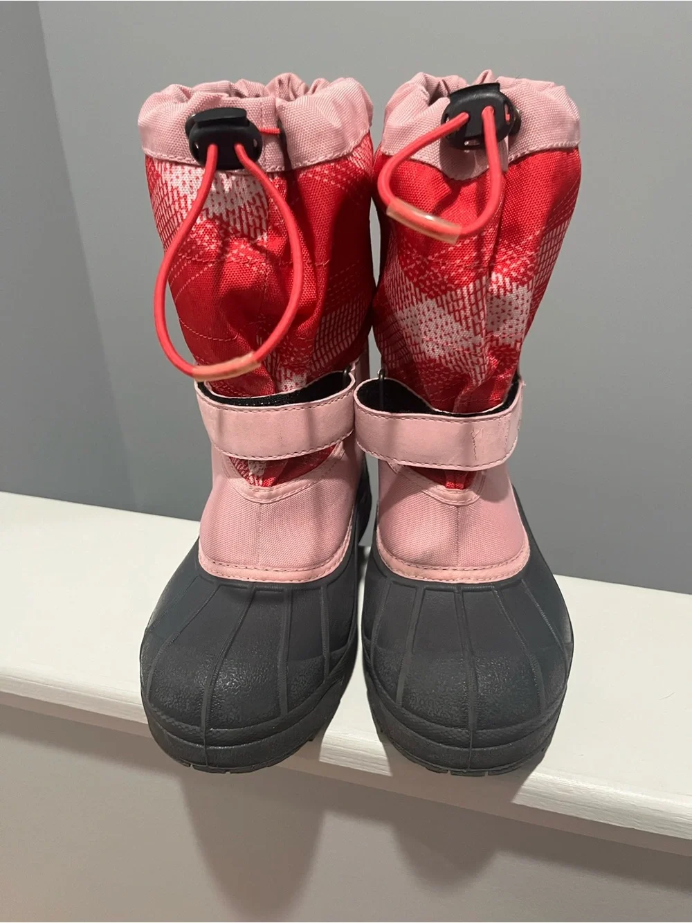 Columbia Girls Kids Size 3  Waterproof Winter Snow Boots Pink & Gray